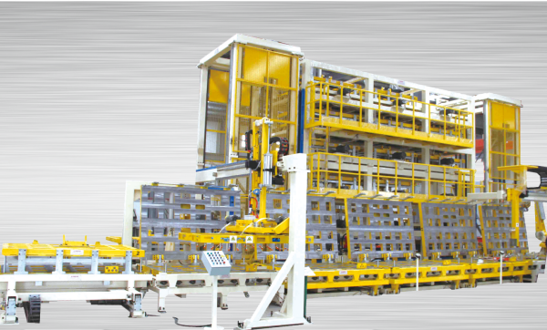 Tower type door liner foaming line